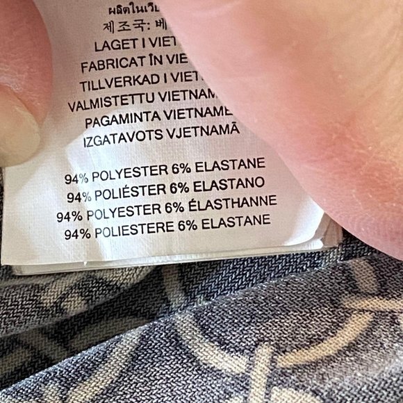 Michael by Michael Kors Blouse Womens Large Geometric Peasant Top Black Tan - Picture 10 of 14